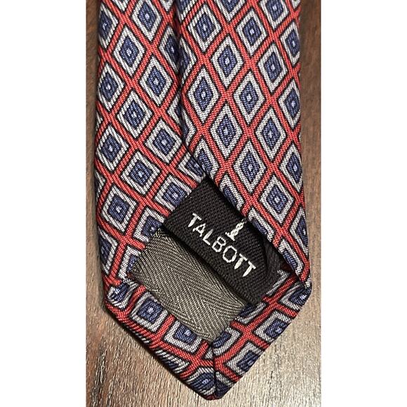 Robert Talbott Best Of Class Red Blue Hand Made 100% Silk Men’s Neck Tie - Picture 7 of 10